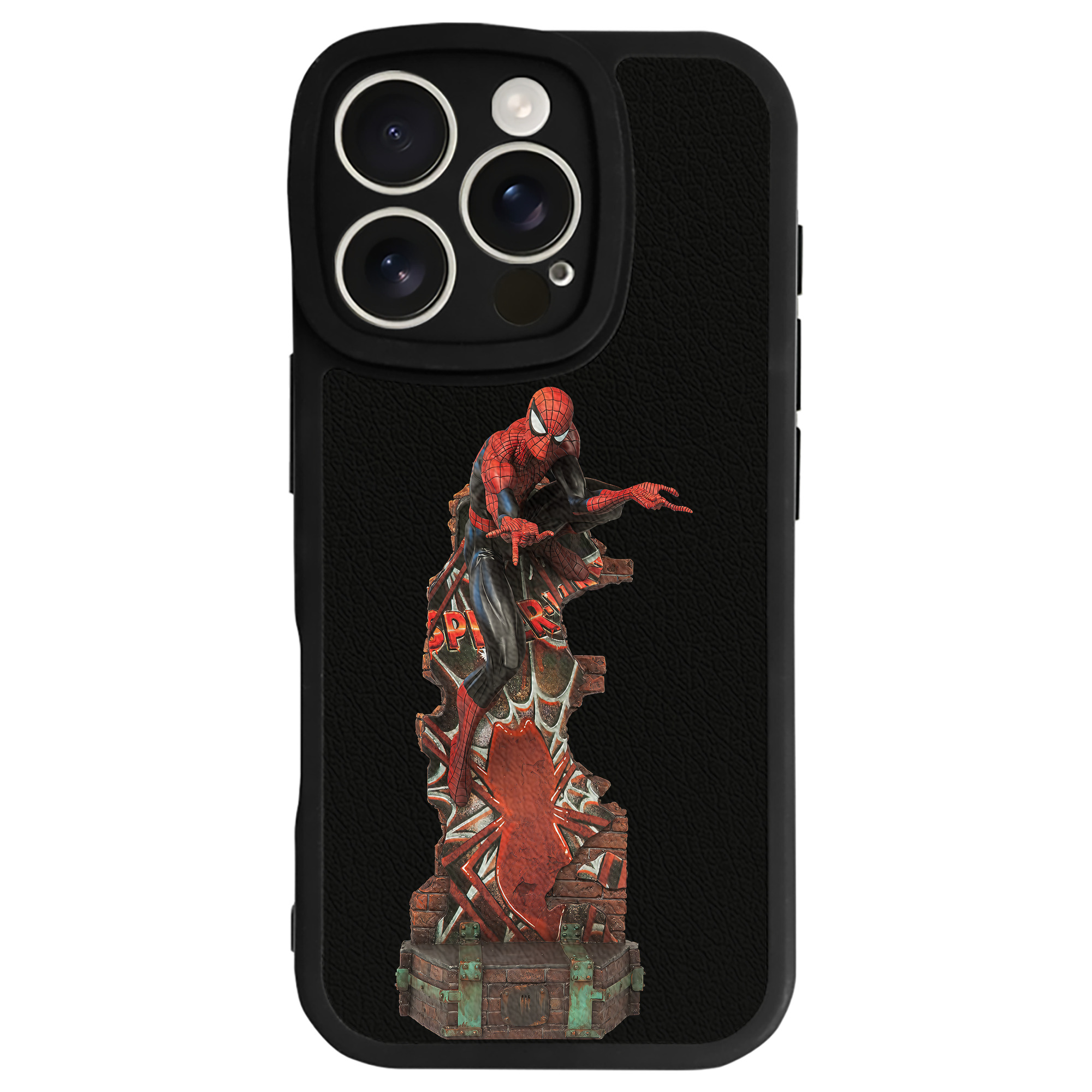 （画像用） Spider Man スパイダーマン 【iPhone 16シリーズ対応】シリコンスマホケース（レザー調） 材質：シリコン
